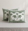 Green Elephant 100% Cotton King Size Bedsheet with 2 Pillow Covers