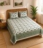 Green Elephant 100% Cotton King Size Bedsheet with 2 Pillow Covers