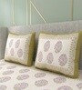 Cream Floral 100% Cotton King Size Bedsheet with 2 Pillow Covers