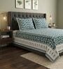 Green Floral 100% Cotton Super King Size Bedsheet with 2 Pillow Covers