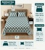 Green Floral 100% Cotton Super King Size Bedsheet with 2 Pillow Covers