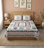 Grey Abstract 100% Cotton King Size Bedsheet with 2 Pillow Covers