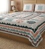 Grey Abstract 100% Cotton King Size Bedsheet with 2 Pillow Covers