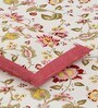 Orange Floral 144 TC Cotton King Size  King Size Bedsheet With 2 Pillow Cover