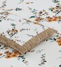 Beige Floral 144 TC Cotton King Size  King Size Bedsheet With 2 Pillow Cover