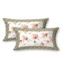 Orange Floral 144 TC Cotton King Size  King Size Bedsheet With 2 Pillow Cover