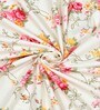 Orange Floral 144 TC Cotton King Size  King Size Bedsheet With 2 Pillow Cover