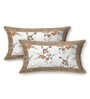 Beige Floral 144 TC Cotton King Size  King Size Bedsheet With 2 Pillow Cover