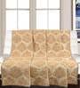 Yellow Cotton Printed 82X55 Inch Reversible Throw