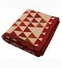 Red Cotton Printed 63X55 Inch Reversible Throw