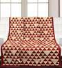 Red Cotton Printed 63X55 Inch Reversible Throw