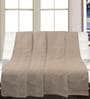 Brown Cotton Solid 82X55 Inch Reversible Throw