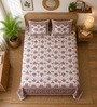 Maroon Elephant 100% Cotton King Size Bedsheet with 2 Pillow Covers