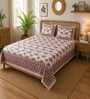 Maroon Elephant 100% Cotton King Size Bedsheet with 2 Pillow Covers