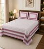 Maroon Geometric 100% Cotton Super King Size Bedsheet with 2 Pillow Covers