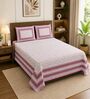 Maroon Geometric 100% Cotton Super King Size Bedsheet with 2 Pillow Covers