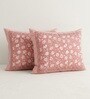 Peach Floral 100% Cotton Super King Size Bedsheet with 2 Pillow Covers