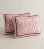 Peach Floral 100% Cotton Super King Size Bedsheet with 2 Pillow Covers