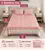 Peach Floral 100% Cotton Super King Size Bedsheet with 2 Pillow Covers