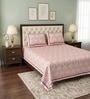 Peach Floral 100% Cotton Super King Size Bedsheet with 2 Pillow Covers