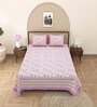 Pink Floral 100% Cotton King Size Bedsheet with 2 Pillow Covers