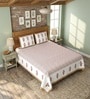 Pink Floral 210 TC 100% Cotton King Size Bedsheet with 2 Pillow Covers