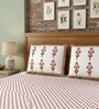 Pink Floral 210 TC 100% Cotton King Size Bedsheet with 2 Pillow Covers