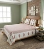 Pink Floral 210 TC 100% Cotton King Size Bedsheet with 2 Pillow Covers