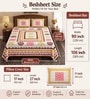 Pink Abstract 100% Cotton King Size Bedsheet with 2 Pillow Covers