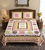 Pink Abstract 100% Cotton King Size Bedsheet with 2 Pillow Covers