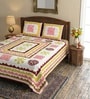 Pink Abstract 100% Cotton King Size Bedsheet with 2 Pillow Covers