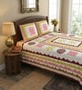 Pink Abstract 100% Cotton King Size Bedsheet with 2 Pillow Covers