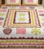 Pink Abstract 100% Cotton King Size Bedsheet with 2 Pillow Covers