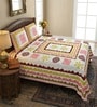 Pink Abstract 100% Cotton King Size Bedsheet with 2 Pillow Covers