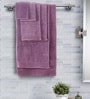 Purple Solid 550 GSM Cotton 6 Pieces Towel Set