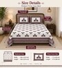 Purple 210 TC 100% Cotton Elephant Printed Super King Size Bedsheet with 2 Pillow Covers