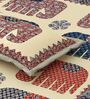 Beige Elephant Print 144 TC Cotton Double bedsheet  Bedsheet With 2 Pillow Cover