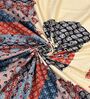 Beige Elephant Print 144 TC Cotton Double bedsheet  Bedsheet With 2 Pillow Cover
