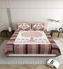 Orange And White Traditional print 144 TC Cotton Double bedsheet  Bedsheet With 2 Pillow Cover