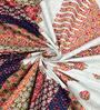 Orange And White Traditional print 144 TC Cotton Double bedsheet  Bedsheet With 2 Pillow Cover