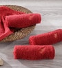 Red Solid 550 GSM 100 % Cotton Face Towels (Set of 4)