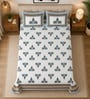 Skyblue 210 TC 100% Cotton  Elephant Printed Super King Size Bedsheet with 2 Pillow Covers