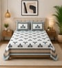 Skyblue 210 TC 100% Cotton  Elephant Printed Super King Size Bedsheet with 2 Pillow Covers