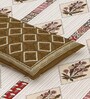 Cream And Brown Traditional print 144 TC Cotton Size Double  Bedsheet With 2 Pillow Cover