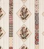 Cream And Brown Traditional print 144 TC Cotton Size Double  Bedsheet With 2 Pillow Cover