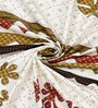 White Traditional print 144 TC Cotton King Size  Bedsheet With 2 Pillow Cover