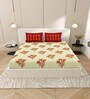 Yellow Block Print  144 TC Cotton King Size  Bedsheet With 2 Pillow Cover