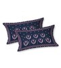 Blue Floral 144 TC Cotton King Size  Bedsheet With 2 Pillow Cover