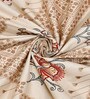 Cream Floral 144 TC Cotton King Size  Bedsheet With 2 Pillow Cover