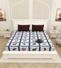 Blue Traditional print 144 TC Cotton King Size  Bedsheet With 2 Pillow Cover